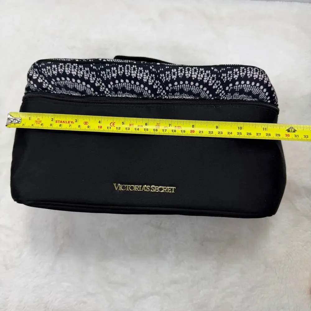 Victoria's Secret Black & White Bra Panty Lingerie Travel Bag